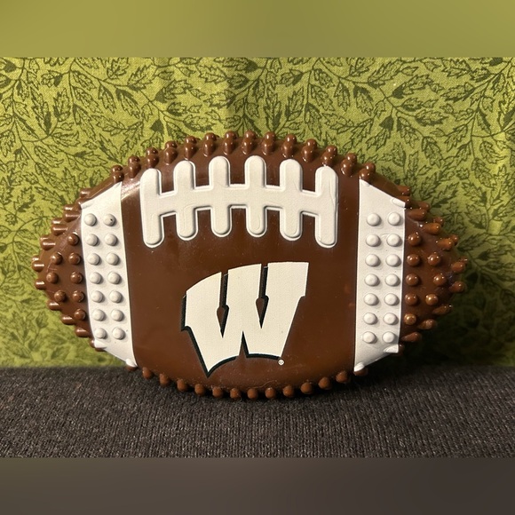 Pets First Wisconsin Badgers Hard Nylon Football Dog Chew Toy - Picture 3 of 5